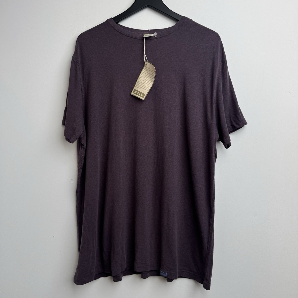 Onno Organic Cotton Shirt Mens XXL Purple Bamboo Blend Eco Friendly Basic NWT